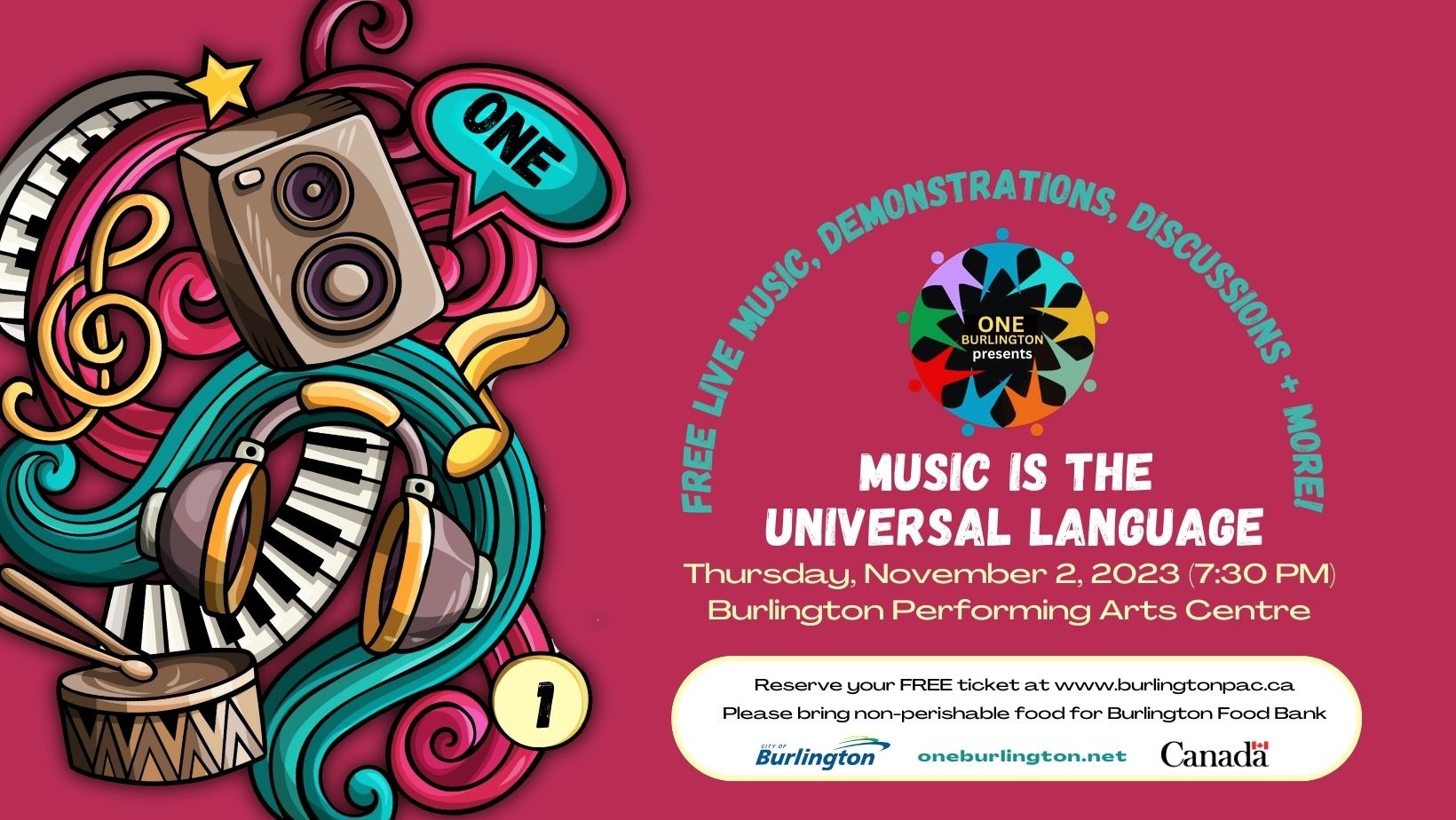 NEW DATE NOV 2 One Burlington Music Is Universal Language